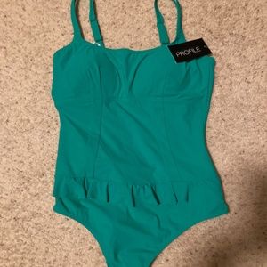 Profile by Gottex Ruffled One Piece NWT
